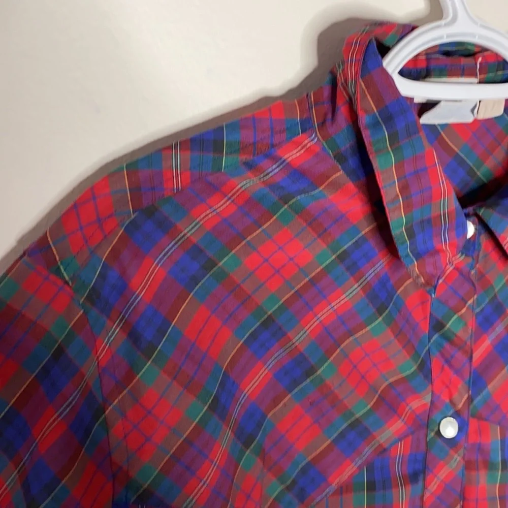 Levi’s vintage 70s pearl snap button plaid shirt